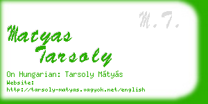 matyas tarsoly business card